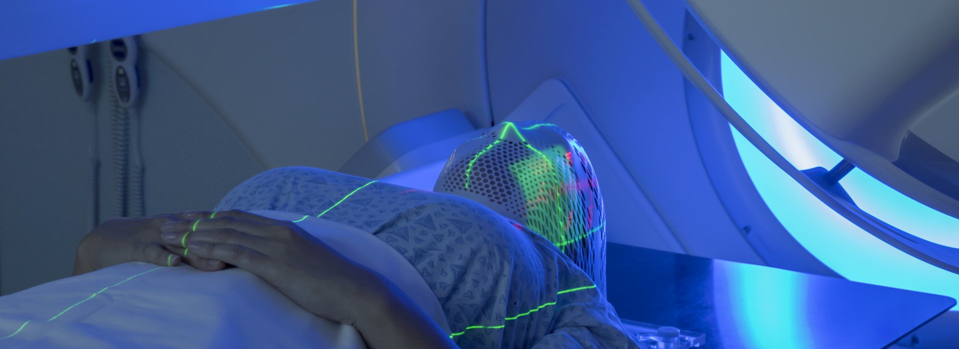Patient in Mask Radiation Treatment